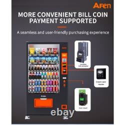 Refrigerated commercial vending machine with coinacceptor and credit card reader