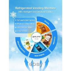 Refrigerated commercial vending machine with coinacceptor and credit card reader