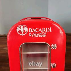 Retro Coca-Cola & Bacardi Vending Mini Soda Fridge 10 Can Machine With Rack RARE