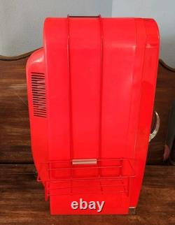 Retro Coca-Cola & Bacardi Vending Mini Soda Fridge 10 Can Machine With Rack RARE