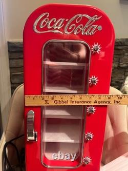 Retro Coca Cola Vending Fridge 10 Can Machine Mini Soda Refrigerator Coke Cooler