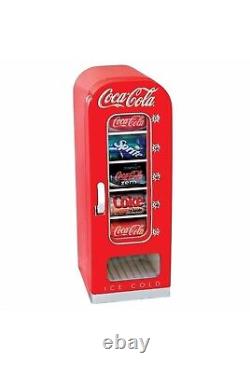 Retro Coca Cola Vending Fridge 10 Can Machine Mini Soda Refrigerator Coke Cooler