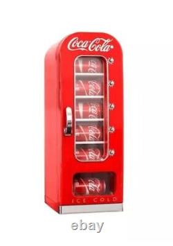 Retro Coca Cola Vending Fridge 10 Can Machine Mini Soda Refrigerator Coke Cooler