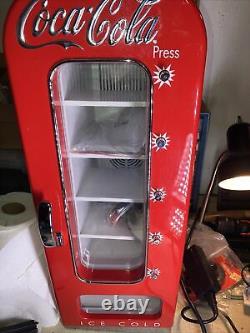 Retro Coca Cola Vending Fridge 10 Can Machine Mini Soda Refrigerator Coke Cooler