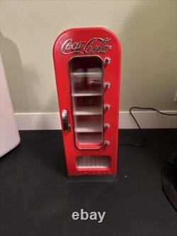 Retro Coca Cola Vending Fridge 10 Can Machine Mini Soda Refrigerator Coke Cooler
