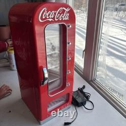 Retro Coca Cola Vending Fridge 10 Can Machine Mini Soda Refrigerator Coke Cooler