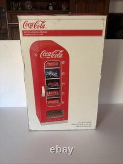 Retro Coca Cola Vending Fridge 10 Can Machine Mini Soda Refrigerator Coke Cooler