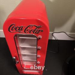 Retro Coca Cola Vending Fridge 10 Can Machine Mini Soda Refrigerator Coke Cooler