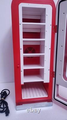 Retro Coca Cola Vending Fridge 10 Can Machine Mini Soda Refrigerator Coke Cooler