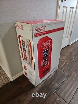 Retro Coca Cola Vending Fridge 10 Can Machine Mini Soda Refrigerator Coke Cooler