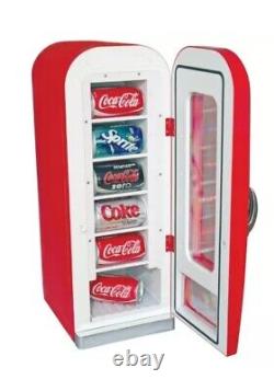 Retro Coca Cola Vending Fridge 10 Can Machine Mini Soda Refrigerator Coke Cooler