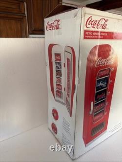 Retro Coca Cola Vending Fridge 10 Can Machine Mini Soda Refrigerator Coke Cooler