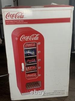 Retro Coca Cola Vending Fridge 10 Can Machine Mini Soda Refrigerator Coke Cooler