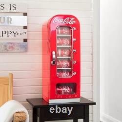 Retro Coca Cola Vending Fridge 10 Can Machine Mini Soda Refrigerator Coke Cooler