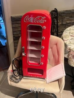 Retro Coca Cola Vending Fridge 10 Can Machine Mini Soda Refrigerator Coke Cooler