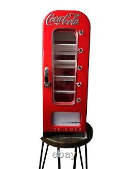 Retro Coca Cola Vending Fridge 10 Can Machine Mini Soda Refrigerator Coke Cooler