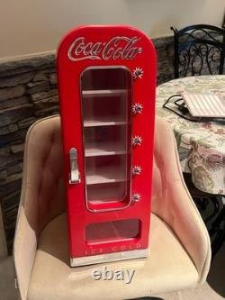 Retro Coca Cola Vending Fridge 10 Can Machine Mini Soda Refrigerator Coke Cooler