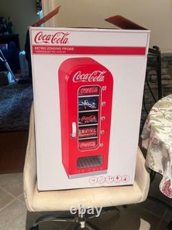 Retro Coca Cola Vending Fridge 10 Can Machine Mini Soda Refrigerator Coke Cooler
