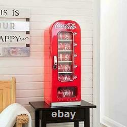 Retro Coca Cola Vending Fridge Machine Mini Soda Refrigerator Coke Cooler 10 Can