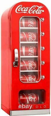 Retro Coca Cola Vending Fridge Machine Mini Soda Refrigerator Coke Cooler 10 Can