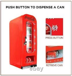 Retro Coca Cola Vending Fridge Machine Mini Soda Refrigerator Coke Cooler 10 Can