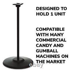 Single Black Metal Stand Square Base Candy Gumball Bulk Vending