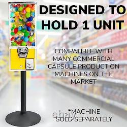 Single Metal Stand with Square Flange and Round Base for Candy Gumball Capsul