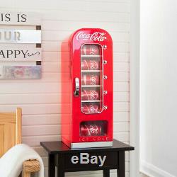 Soda Vending Machine Mini Fridge Retro Coca Cola Vintage Beverage Drink 10 Can