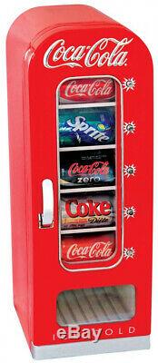 Soda Vending Machine Mini Fridge Retro Coca Cola Vintage Beverage Drink 10 Can