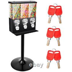 Treela Black Commercial Candy Vending Machine with Stand Triple Head Vending