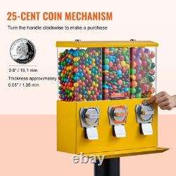 Triple Head Candy Vending Machine, 1-inch Gumball Vending Machine, Commercial