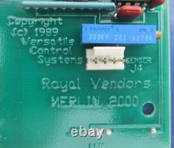 USED Royal Vendors Soda Vending Machine Control Board Merlin 2000 REV 2.05