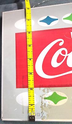 VINTAGE 1960 Coca Cola vending machine metal sign 14 X 8