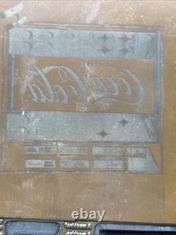 VINTAGE COKE PRINTING PLATE PRESS VENDING MACHINE Coca Cola Vending Machine Logo