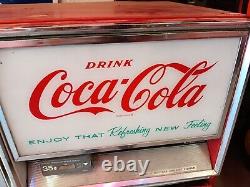 Vendo 56 Square Corner Coke Machine Coca Cola Runs Cools great Advertising