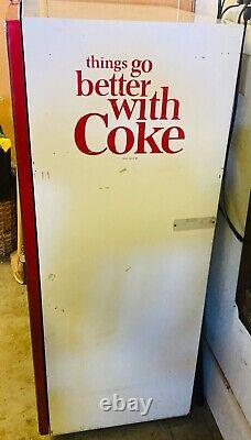 Vendo coke machine vintage vending red and white