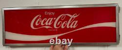 Vgt Coca Cola Vending Machine Sign 25 1/2 X 9 1960's Nice Condition Decor