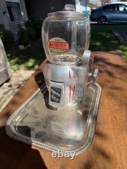 Vintage 1940s Atlas Bantam 5¢ Peanut Vending Machine Glass Globe Working