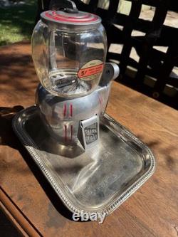 Vintage 1940s Atlas Bantam 5¢ Peanut Vending Machine Glass Globe Working