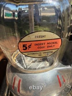 Vintage 1940s Atlas Bantam 5¢ Peanut Vending Machine Glass Globe Working