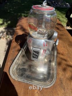 Vintage 1940s Atlas Bantam 5¢ Peanut Vending Machine Glass Globe Working