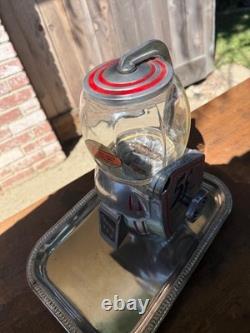 Vintage 1940s Atlas Bantam 5¢ Peanut Vending Machine Glass Globe Working