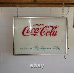 Vintage 1950/60s Coca Cola Vending Machine Face Plate Lighted Sign (33 x 24)