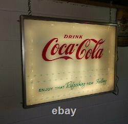 Vintage 1950/60s Coca Cola Vending Machine Face Plate Lighted Sign (33 x 24)