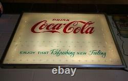 Vintage 1950/60s Coca Cola Vending Machine Face Plate Lighted Sign (33 x 24)