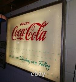 Vintage 1950/60s Coca Cola Vending Machine Face Plate Lighted Sign (33 x 24)