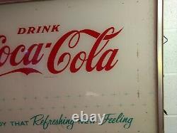 Vintage 1950/60s Coca Cola Vending Machine Face Plate Lighted Sign (33 x 24)