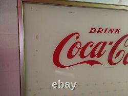 Vintage 1950/60s Coca Cola Vending Machine Face Plate Lighted Sign (33 x 24)