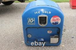 Vintage 1950's Pepsi Cola Vendorlator Model 27 Soda Pop Vending Machine Sign