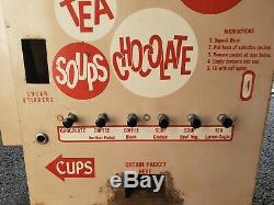 Vintage 1950's Wall 10 Cent Vending Machine Coffee, Tea, Soup, Hot Choco Packs